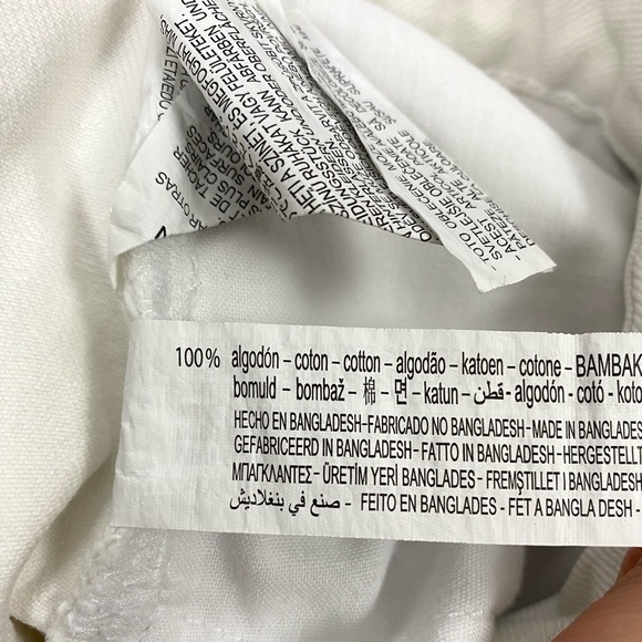 Zara Ripped Denim White Mini Skirt Size XS - Picture 7 of 7